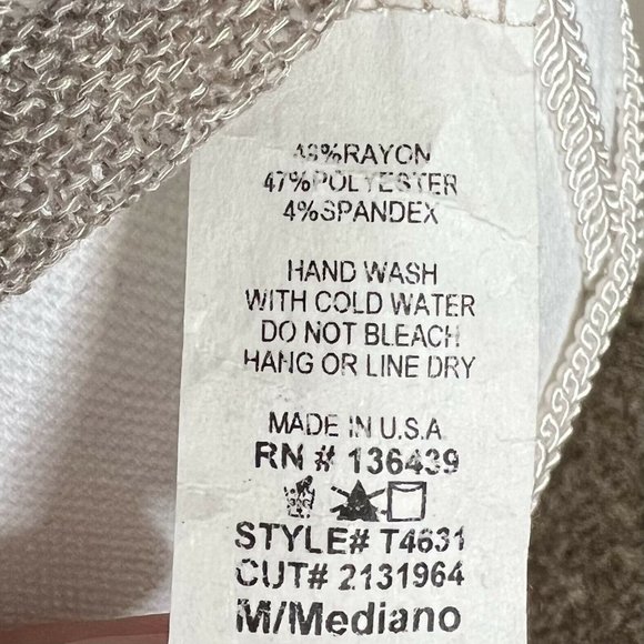 SJS Owl Print Embroidered Sweater 3/4 Wide Sleeves Size Medium Tan - Picture 9 of 9